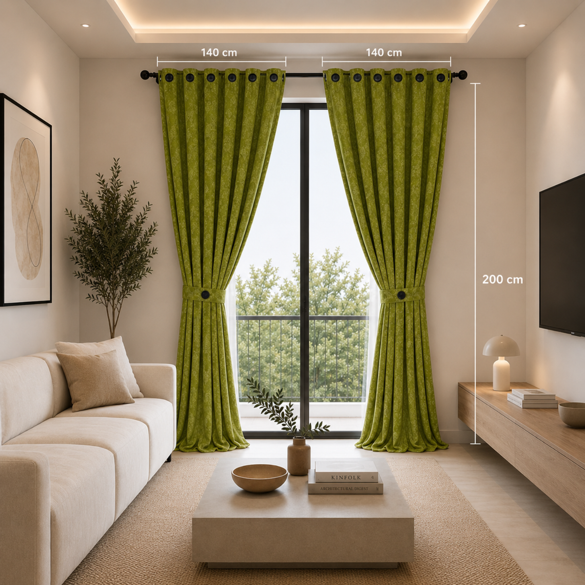 Cortina x2 Celeste Jacquard