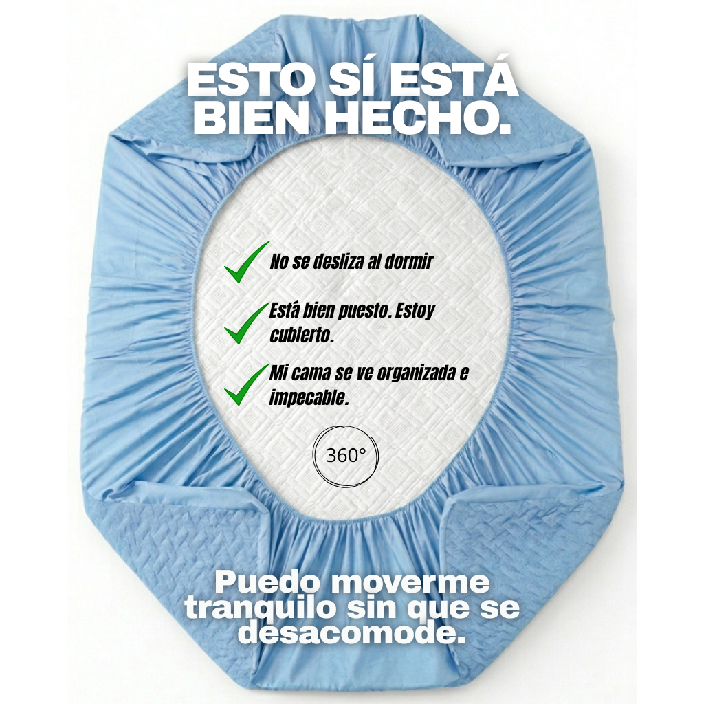 Protector Colchón Sencillo Acolchado 40cm De Alto