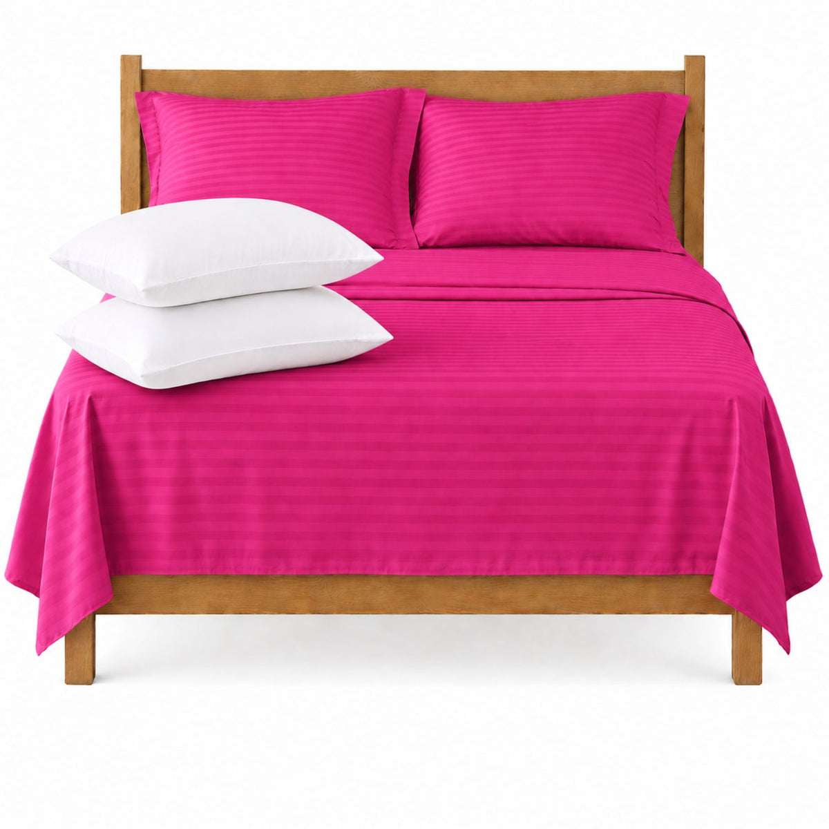 Combo Juego De Sabanas + 2 Almohadas Siliconadas Queen