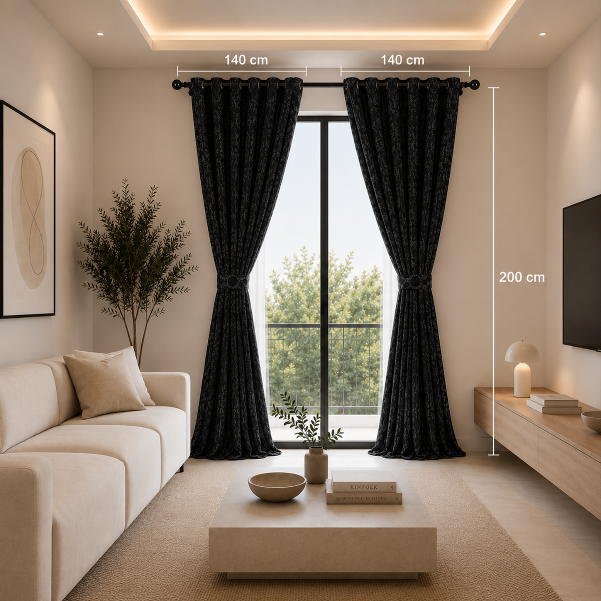 Cortina x2 Celeste Jacquard