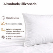 Almohada Siliconada Con Funda 45x65cm Set x 2