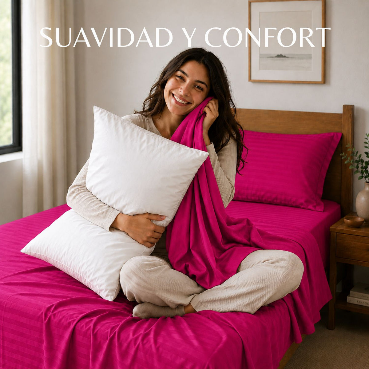 Combo Protector Colchon + 2 Almohadas Siliconadas Semidoble