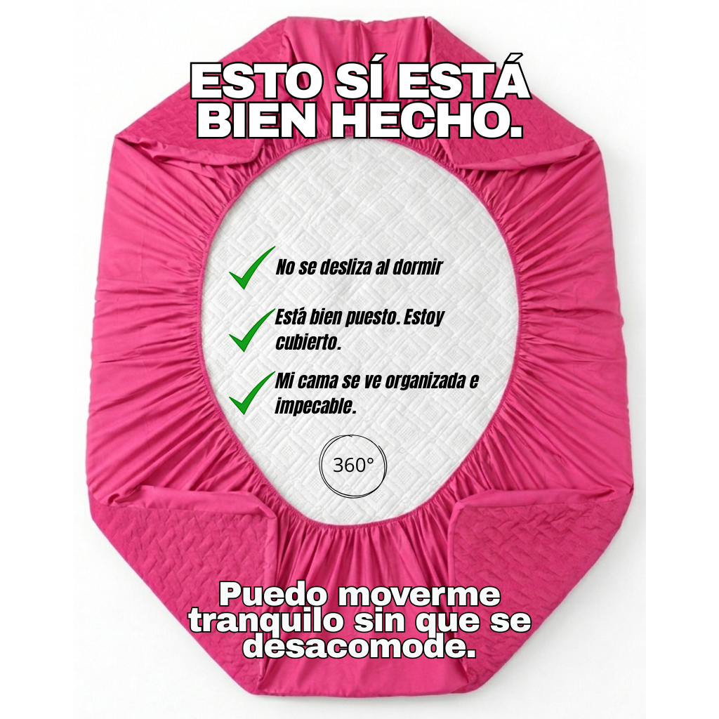 Protector Colchón Sencillo Acolchado 40cm De Alto