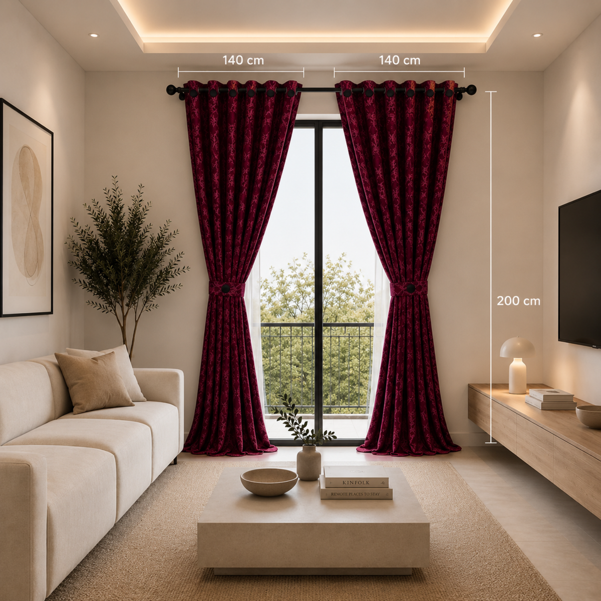 Cortina x2 Celeste Jacquard