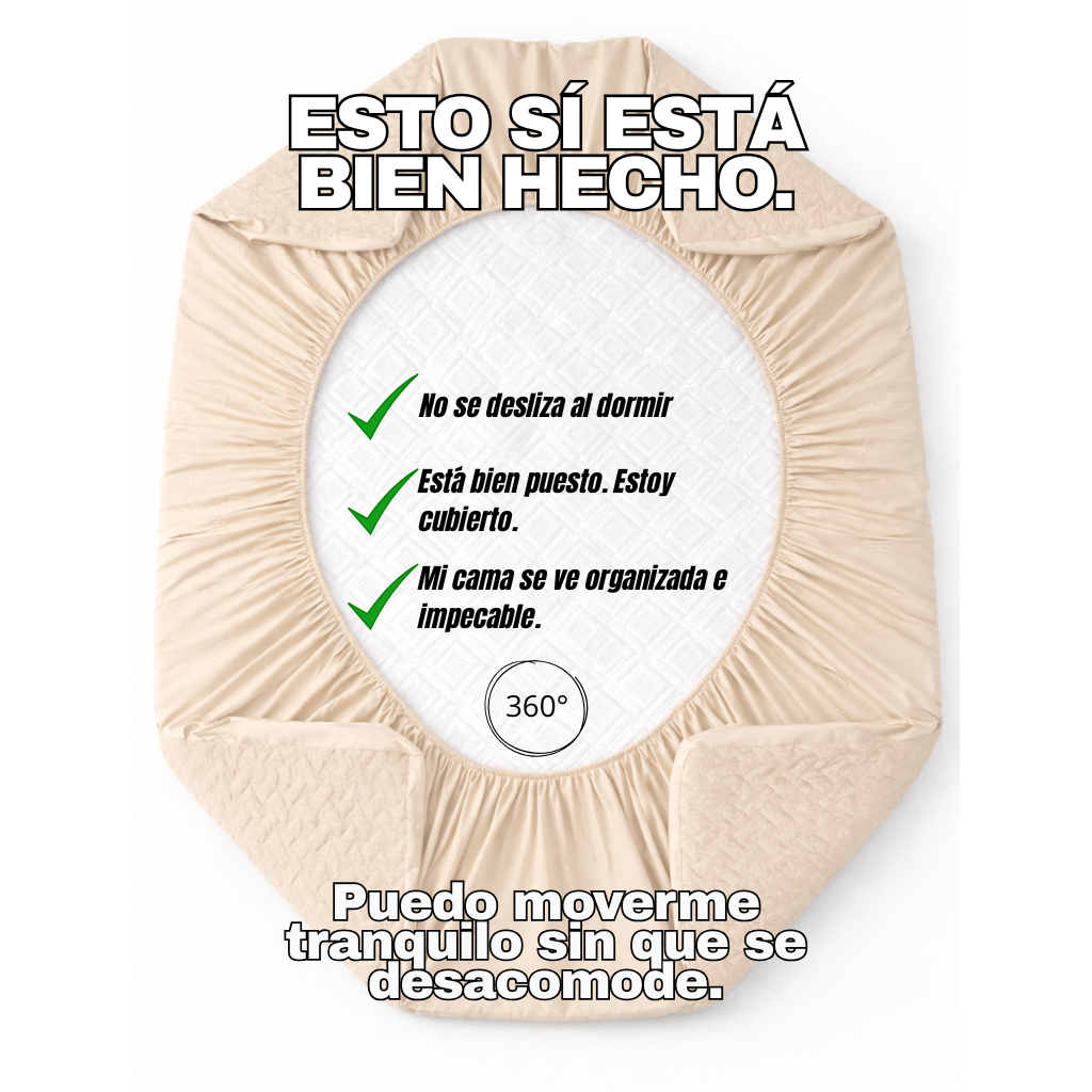 Protector Colchón Sencillo Acolchado 40cm De Alto
