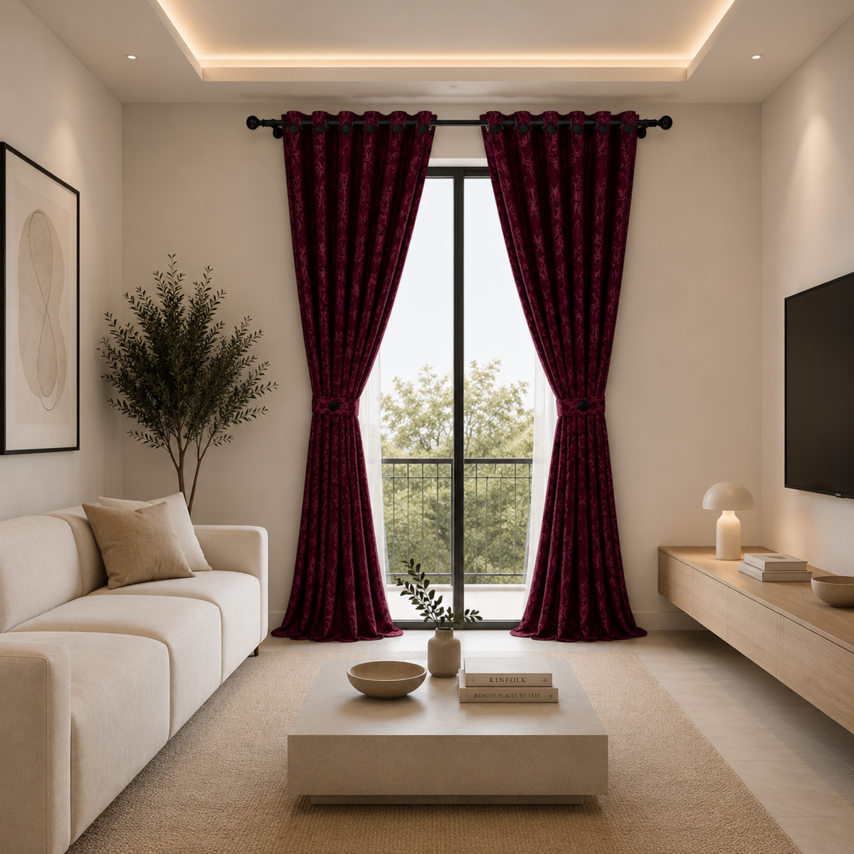 Cortina x2 Celeste Jacquard
