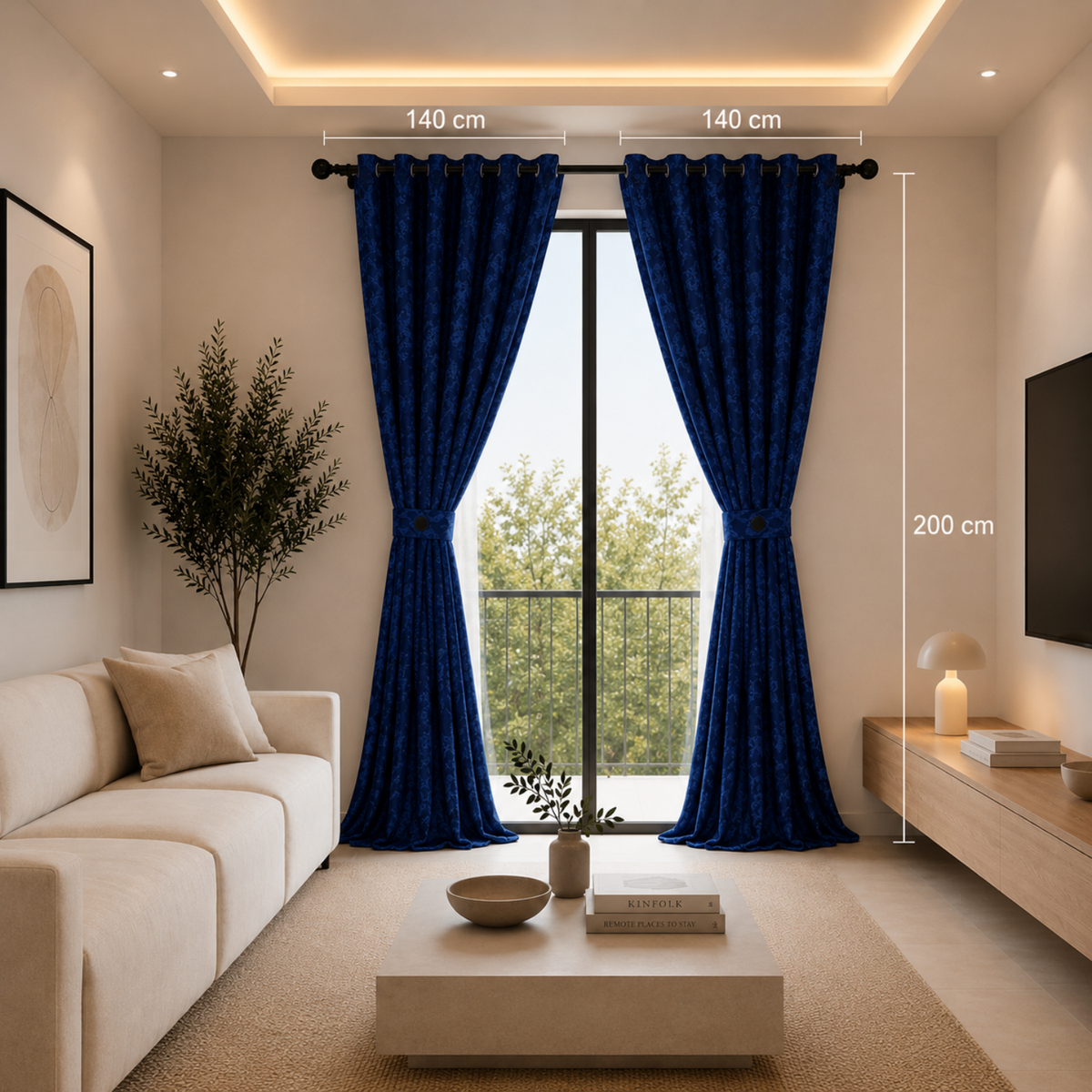 Cortina x2 Celeste Jacquard