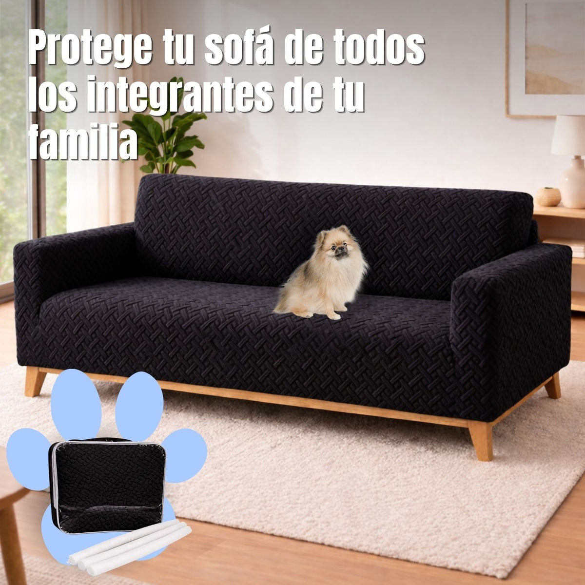 Protector De Sofa 3 Puestos Elastico