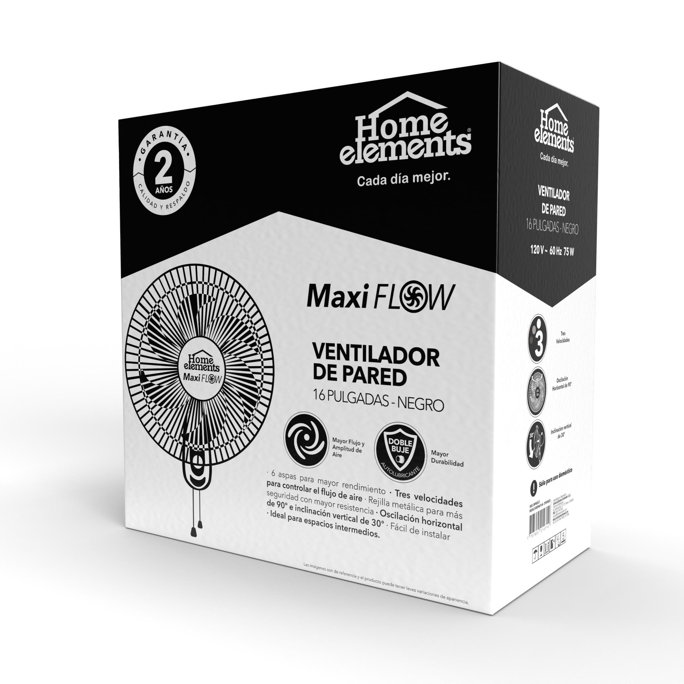 Ventilador de Pared 16" MaxiFlow - Negro