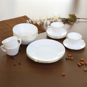 Vajilla Vitrocerámica 4/16 Decorada Borde Dorado