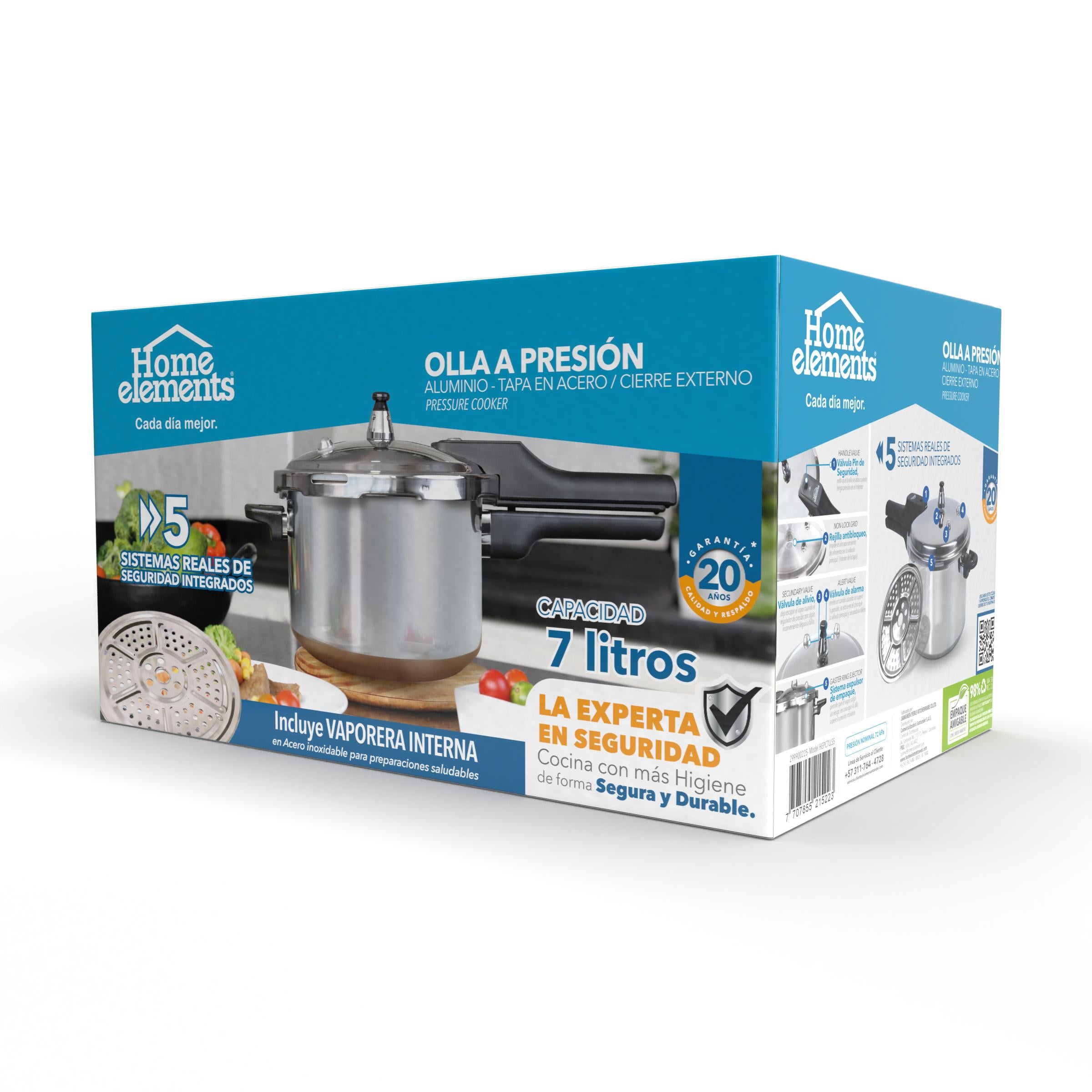 Olla a Presion Aluminio 7 lt con Tapa en Acero