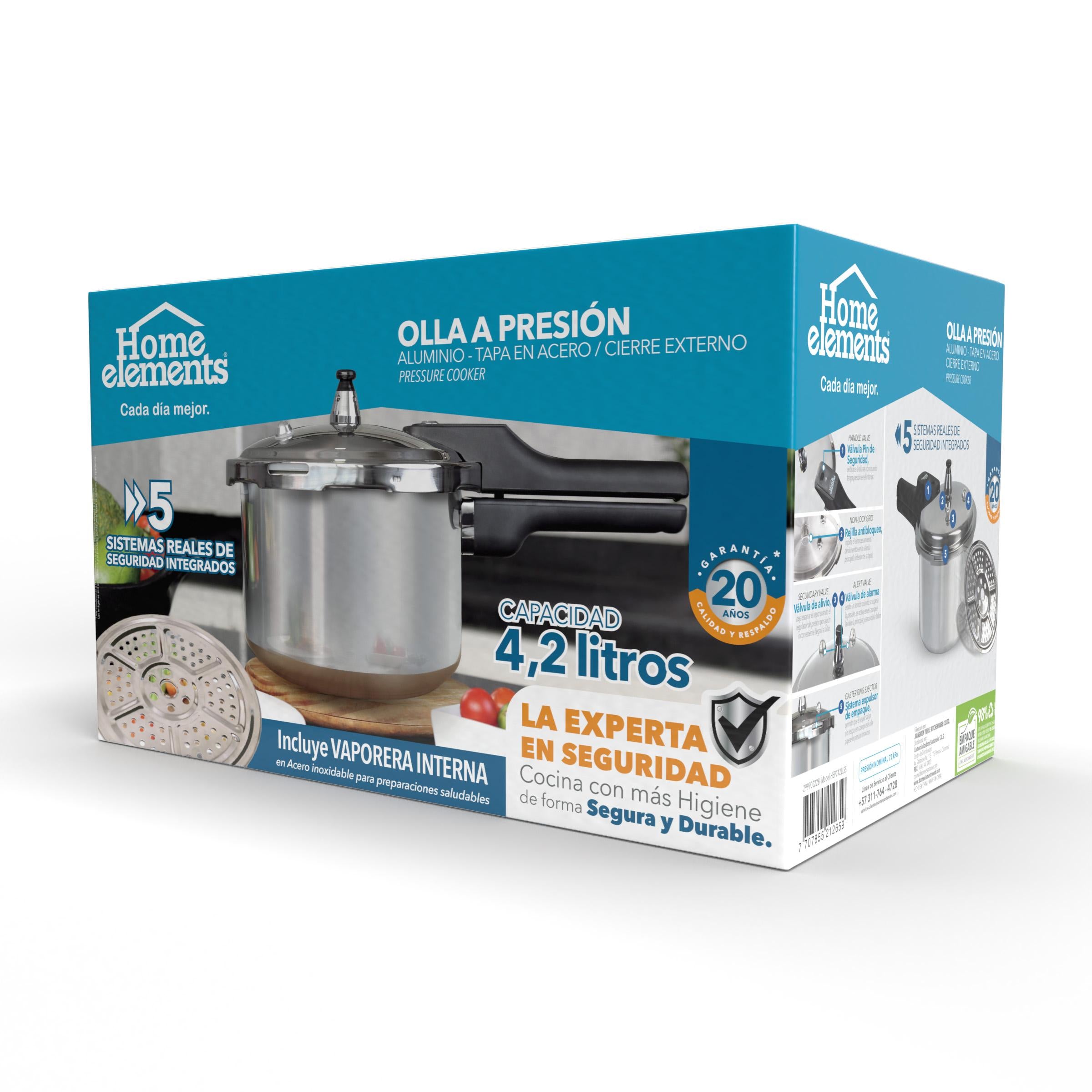 Olla a Presion Aluminio 4,2 lt con Tapa en Acero