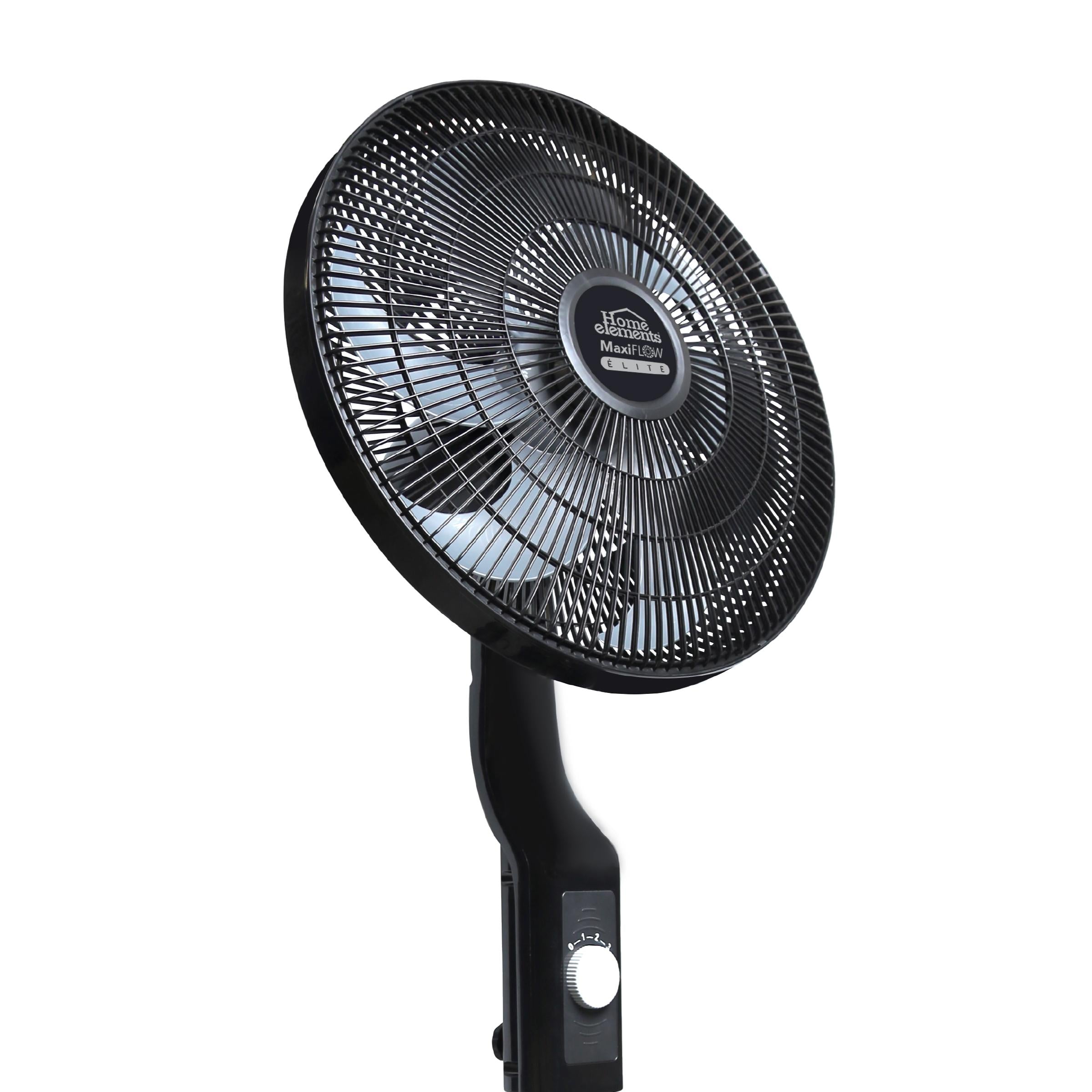 Ventilador de Pedestal Negro 18" MaxiFlow Elite - Malla Plastica