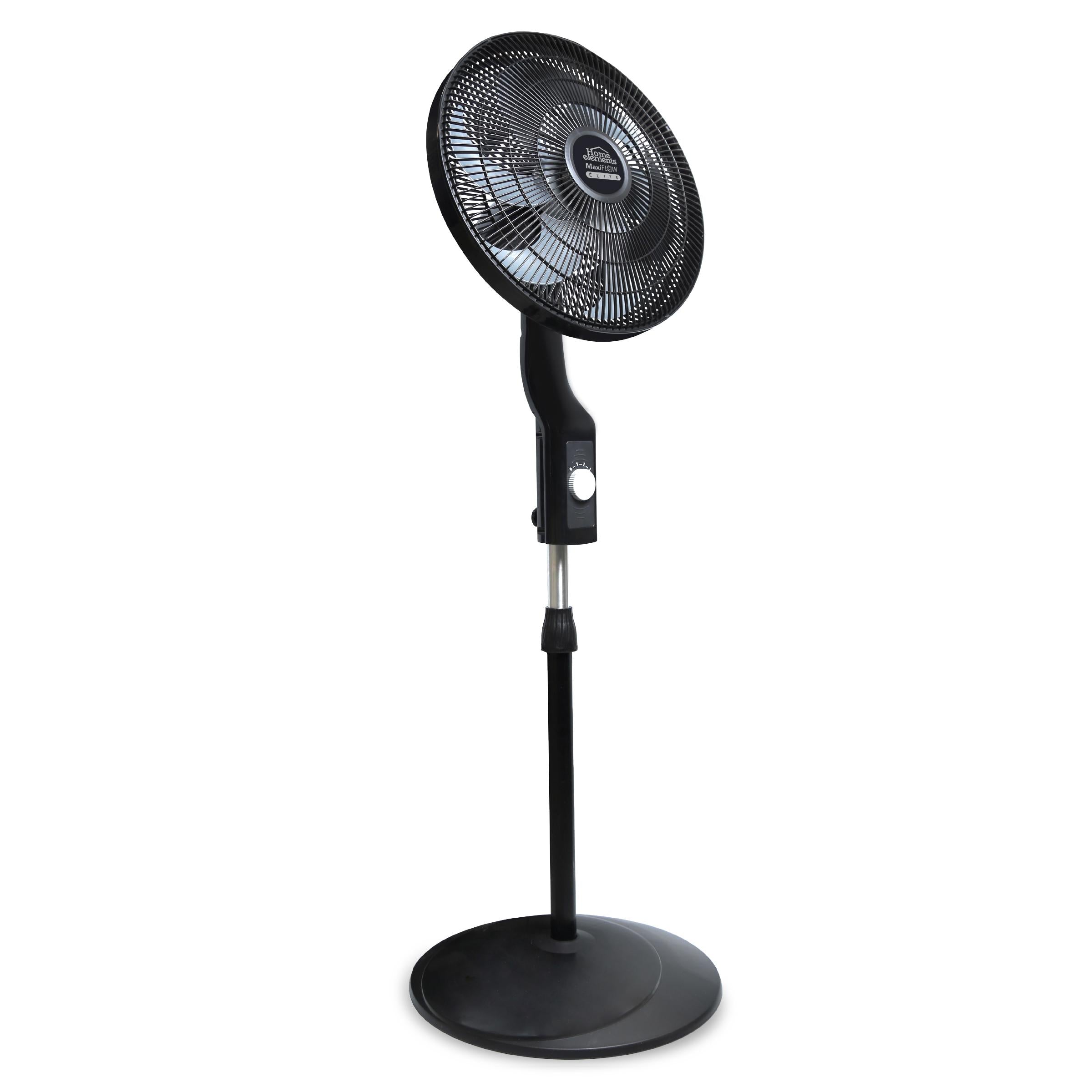 Ventilador de Pedestal Negro 18" MaxiFlow Elite - Malla Plastica