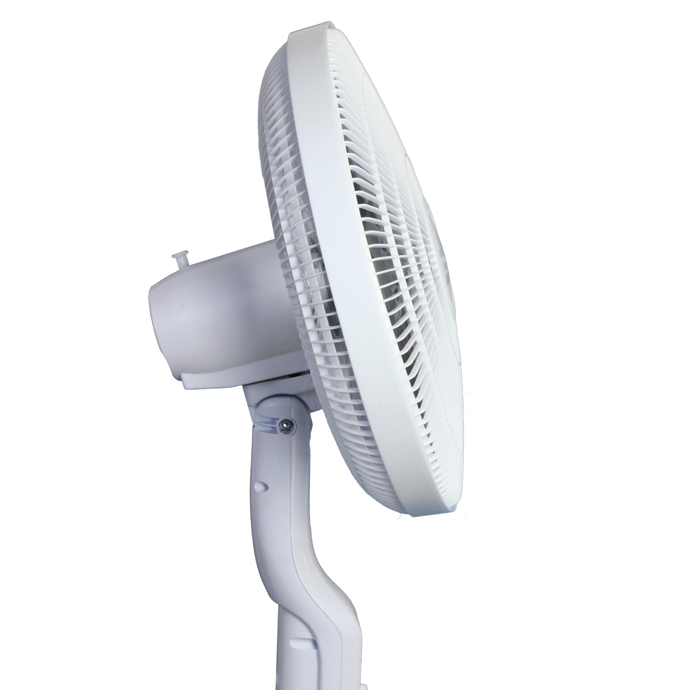 Ventilador de Pedestal Blanco 18" MaxiFlow Elite - Malla Plastica