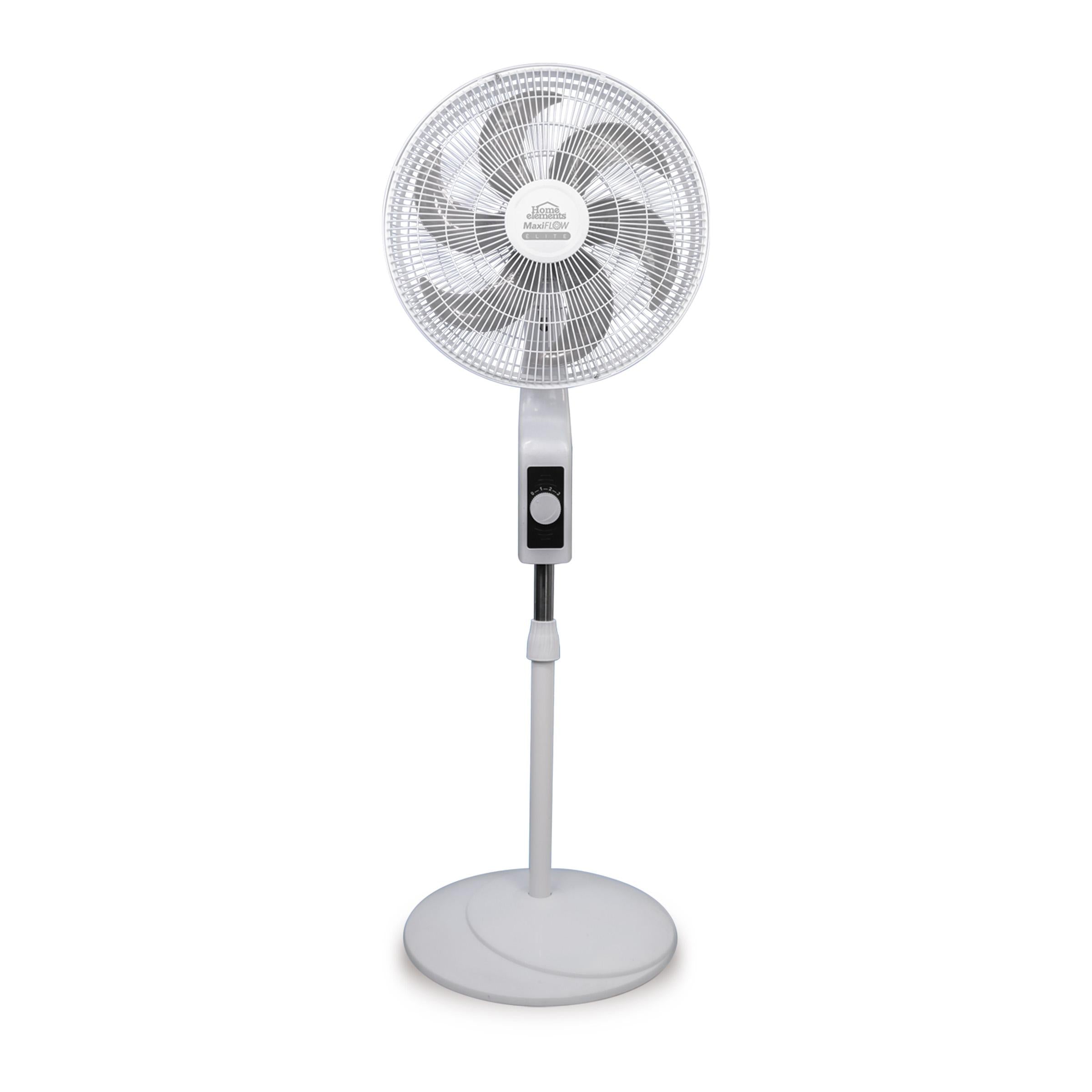 Ventilador de Pedestal Blanco 18" MaxiFlow Elite - Malla Plastica