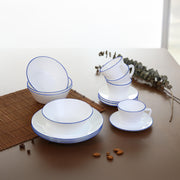 Vajilla Vitroceramica Borde Azul