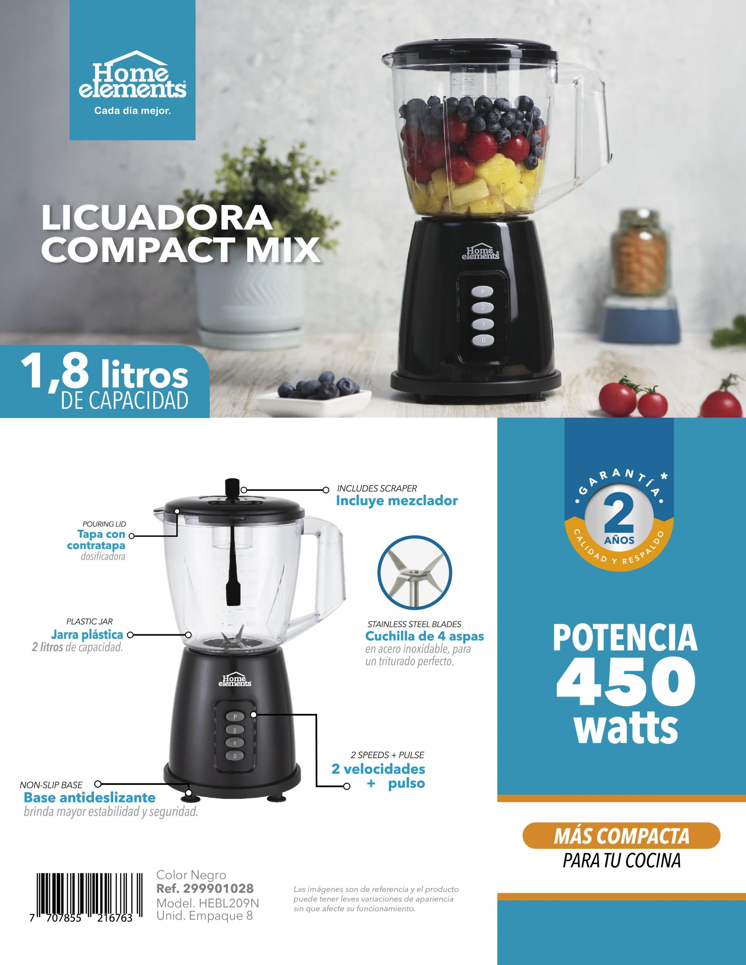 Licuadora Jarra Plastica Compact Mix