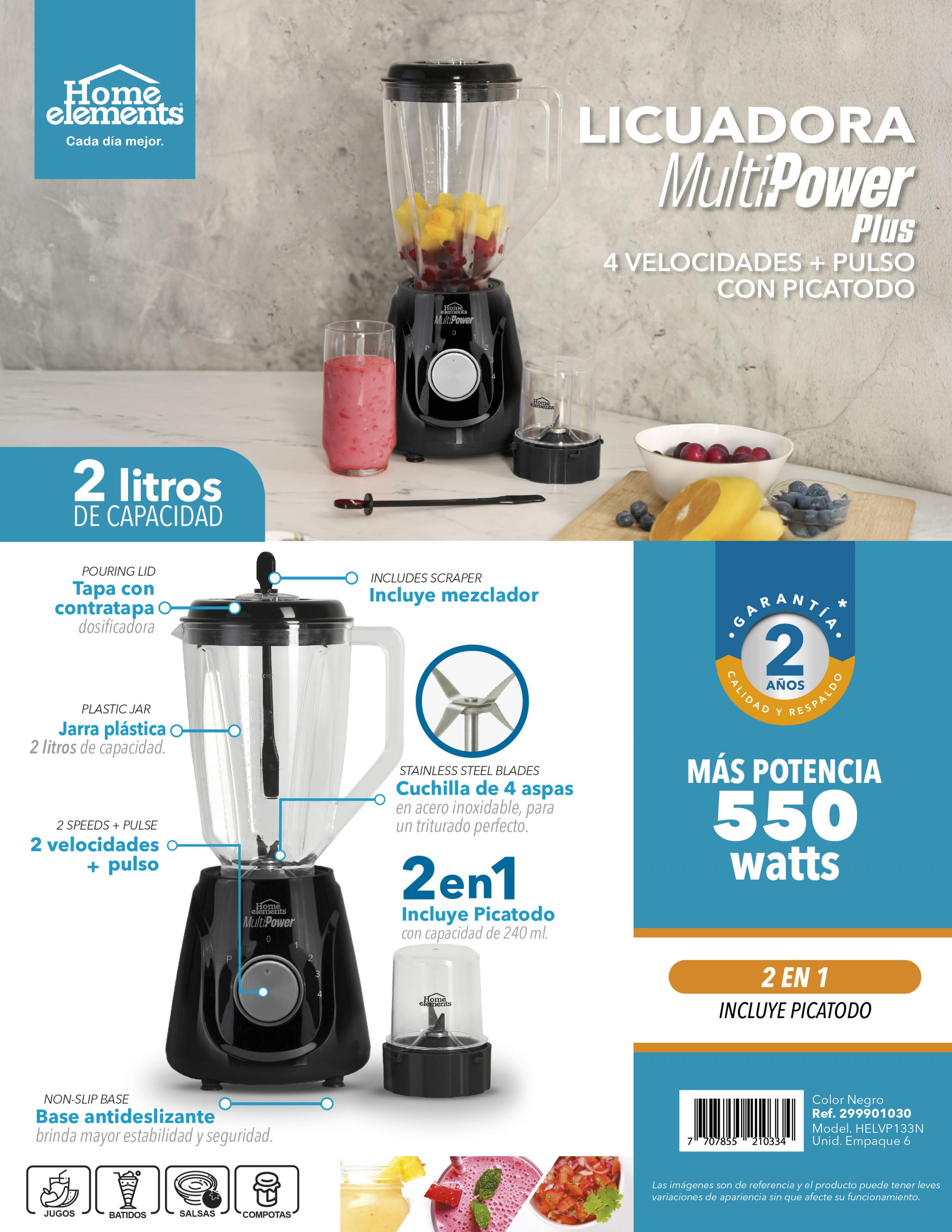 Licuadora Multipower Plus Con Picatodo