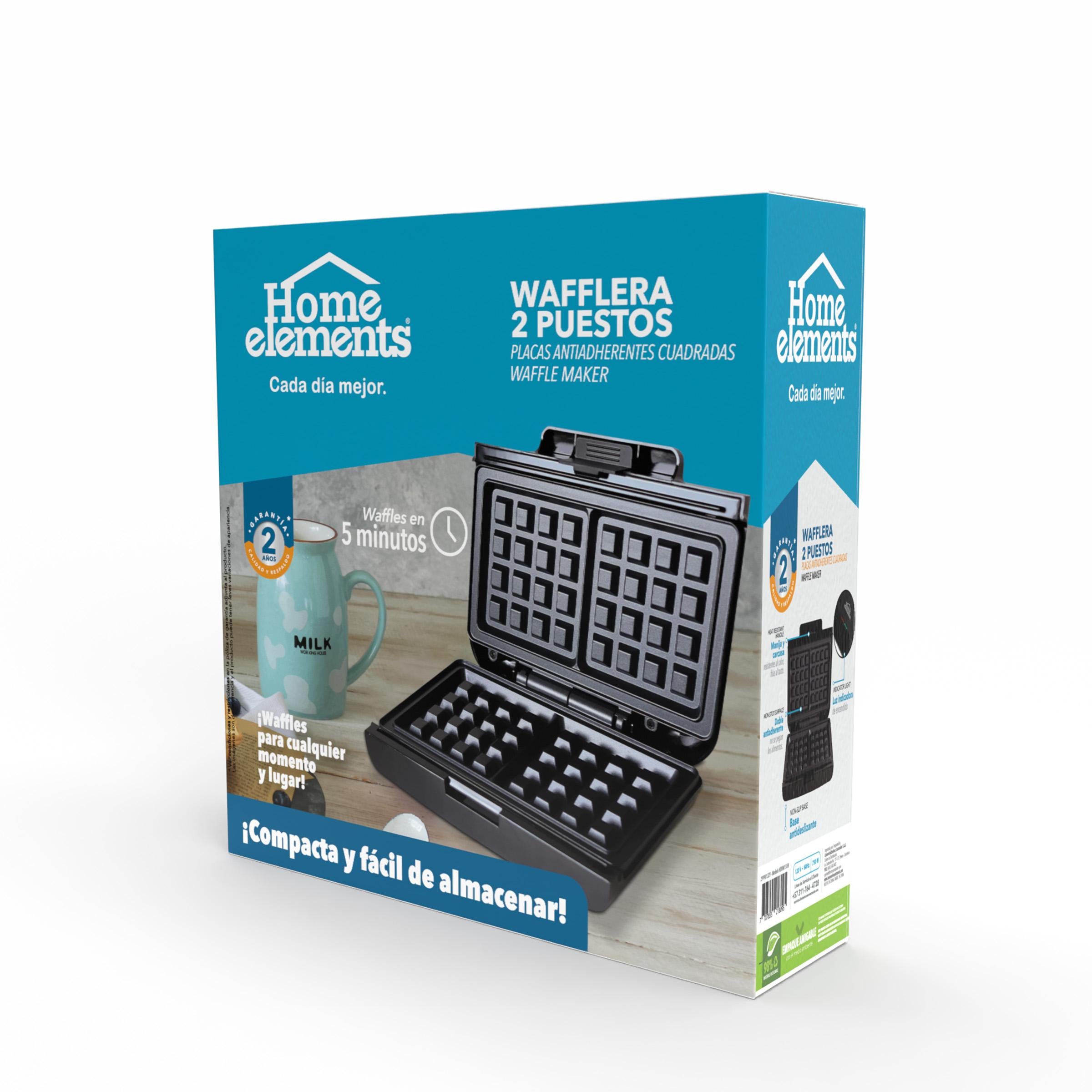Wafflera 2 Puestos Cuadrada