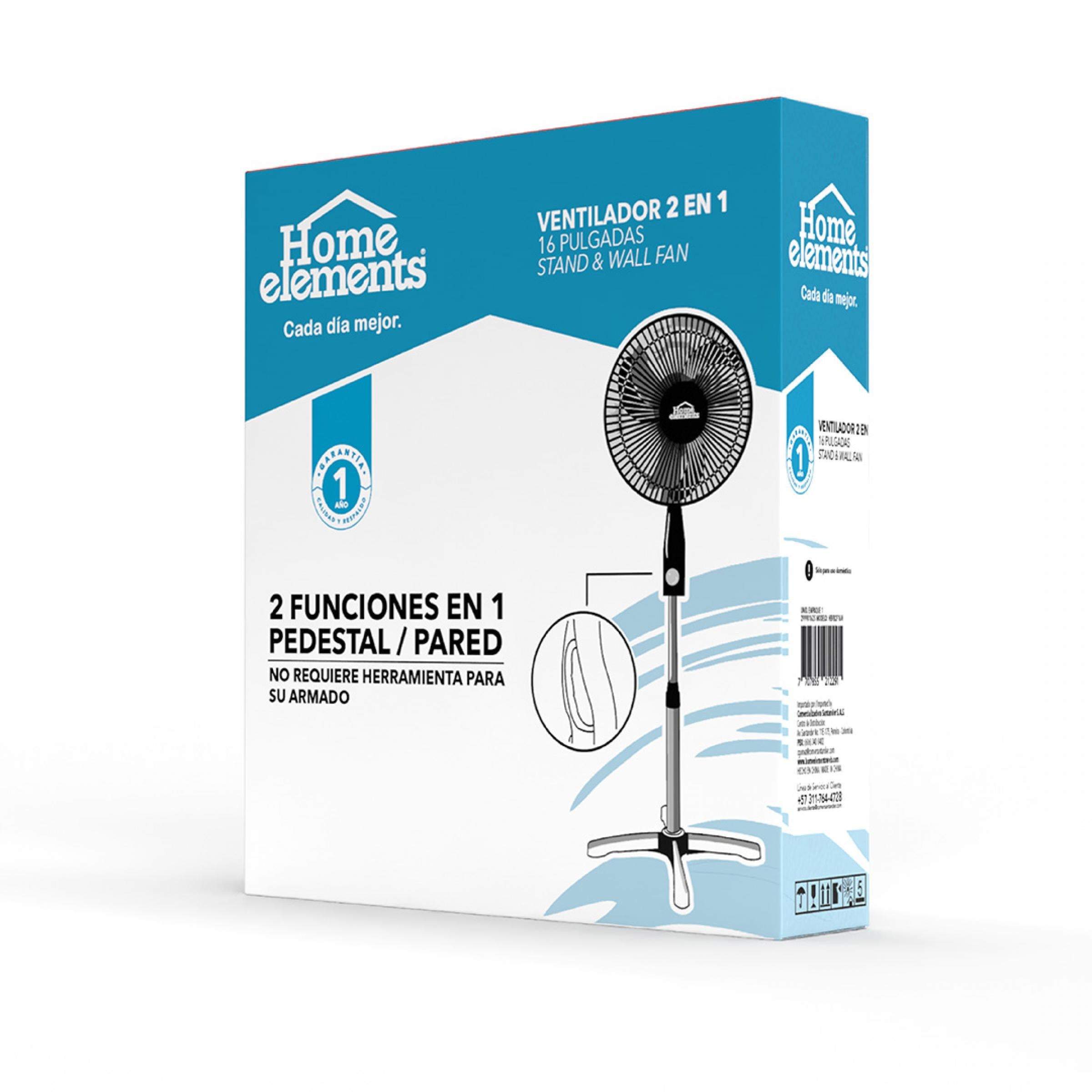 Ventilador 2 En 1 - Negro 16 Pulgadas