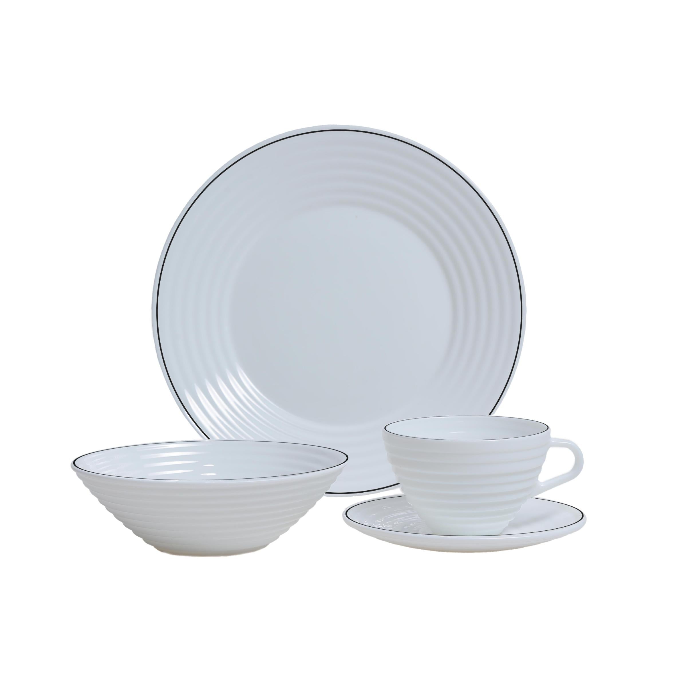 Vajilla Ondas Borde Negro