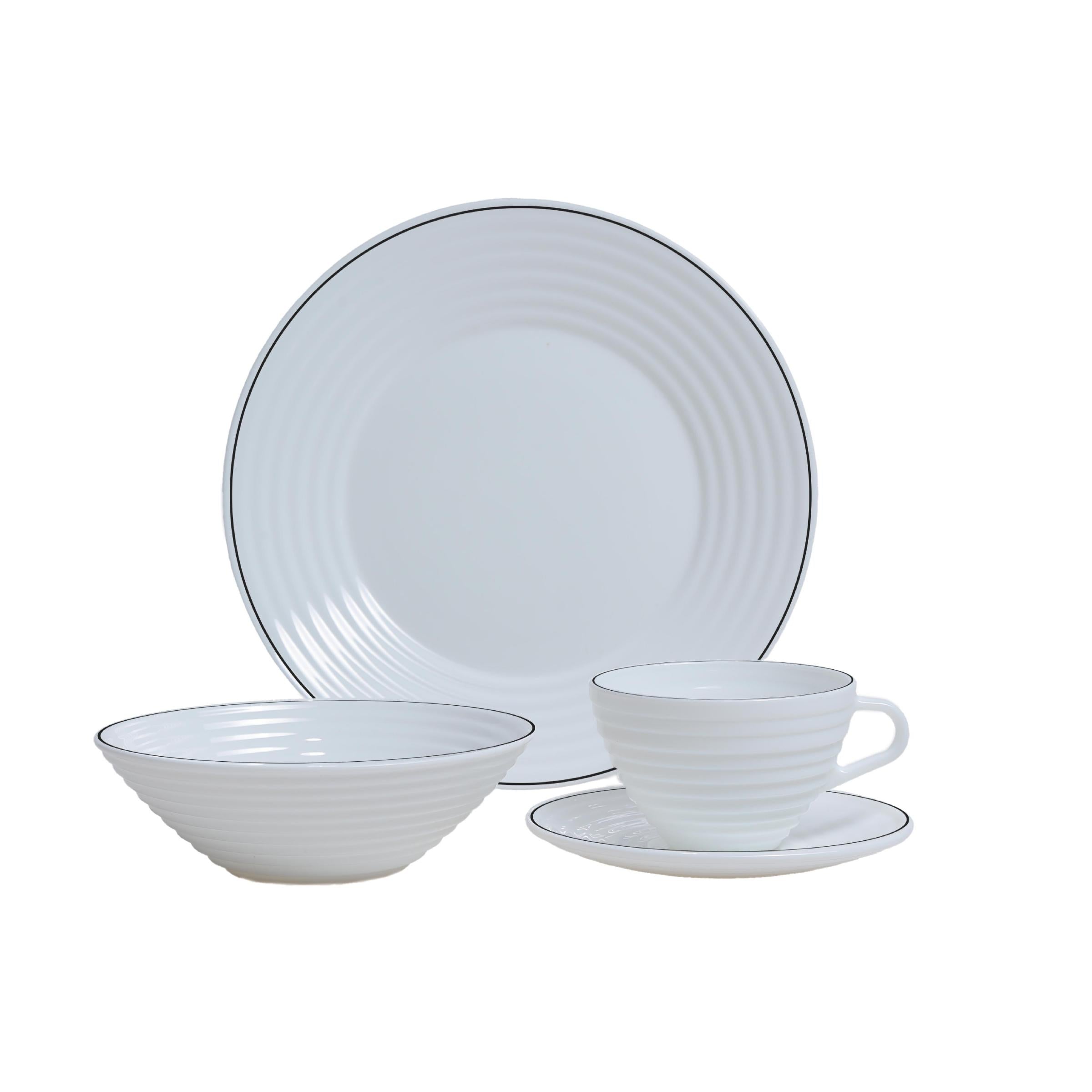 Vajilla Ondas Borde Negro