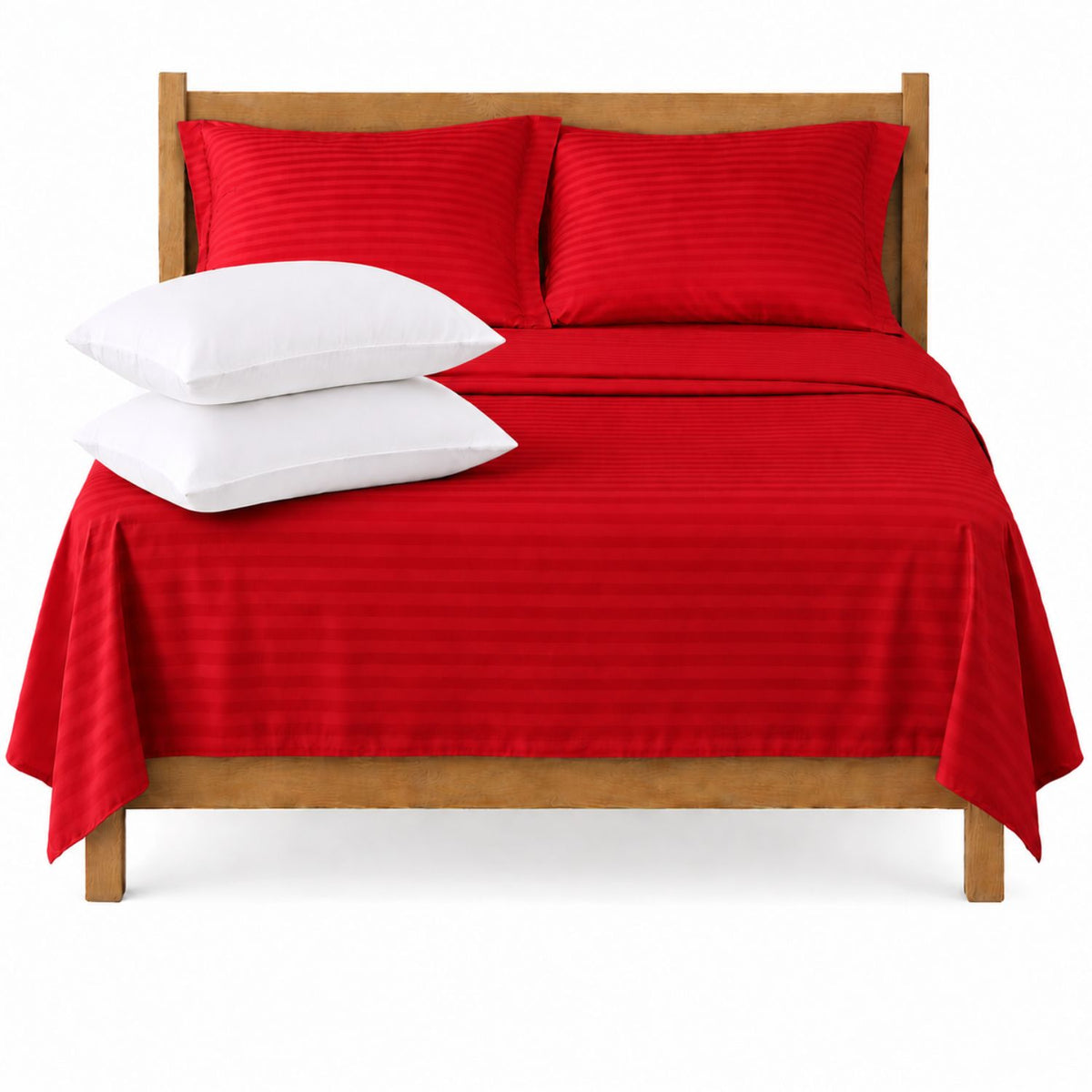 Combo Juego De Sabanas + 2 Almohadas Siliconadas Doble