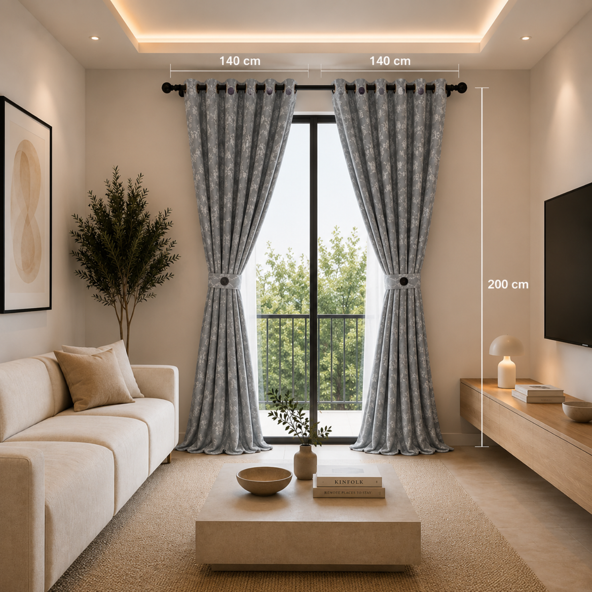 Cortina x2 Celeste Jacquard