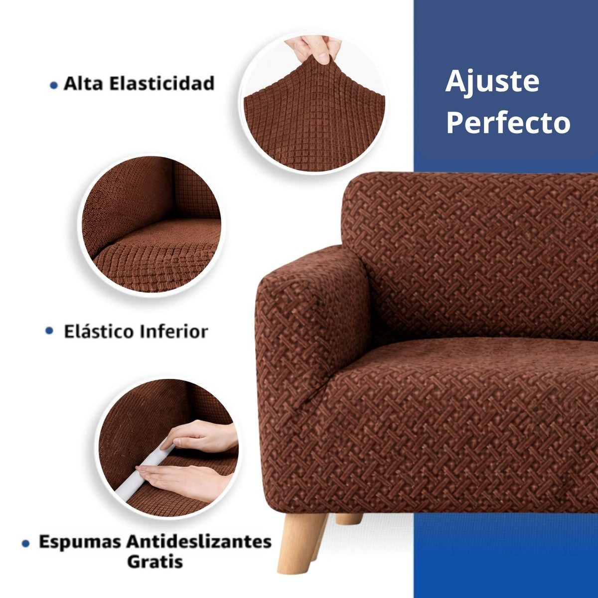 Protector De sofa 2 Puestos Elastico