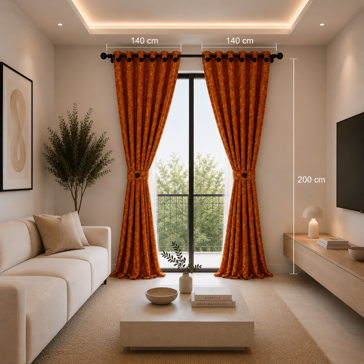 Cortina x2 Celeste Jacquard