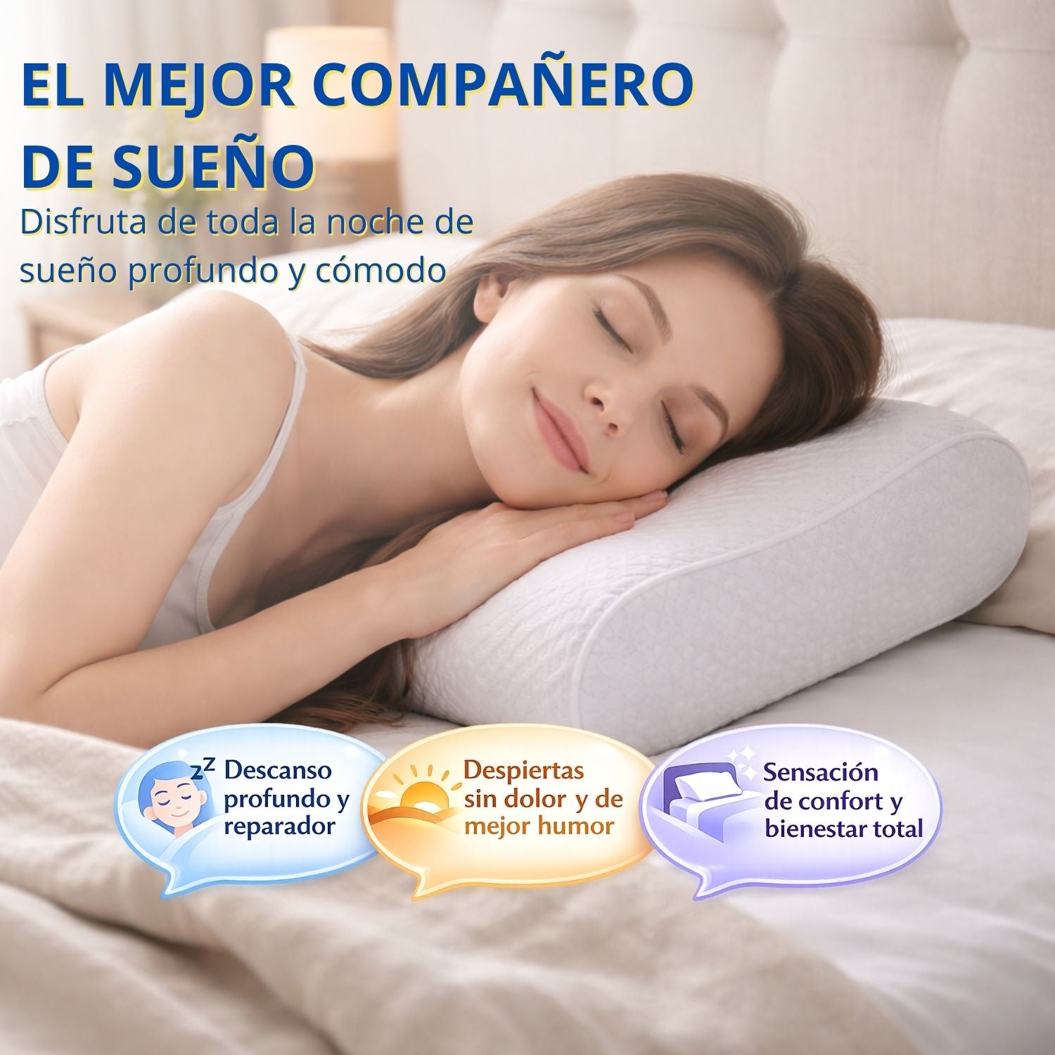 Almohada Viscoelástica Antiestrés Cervical