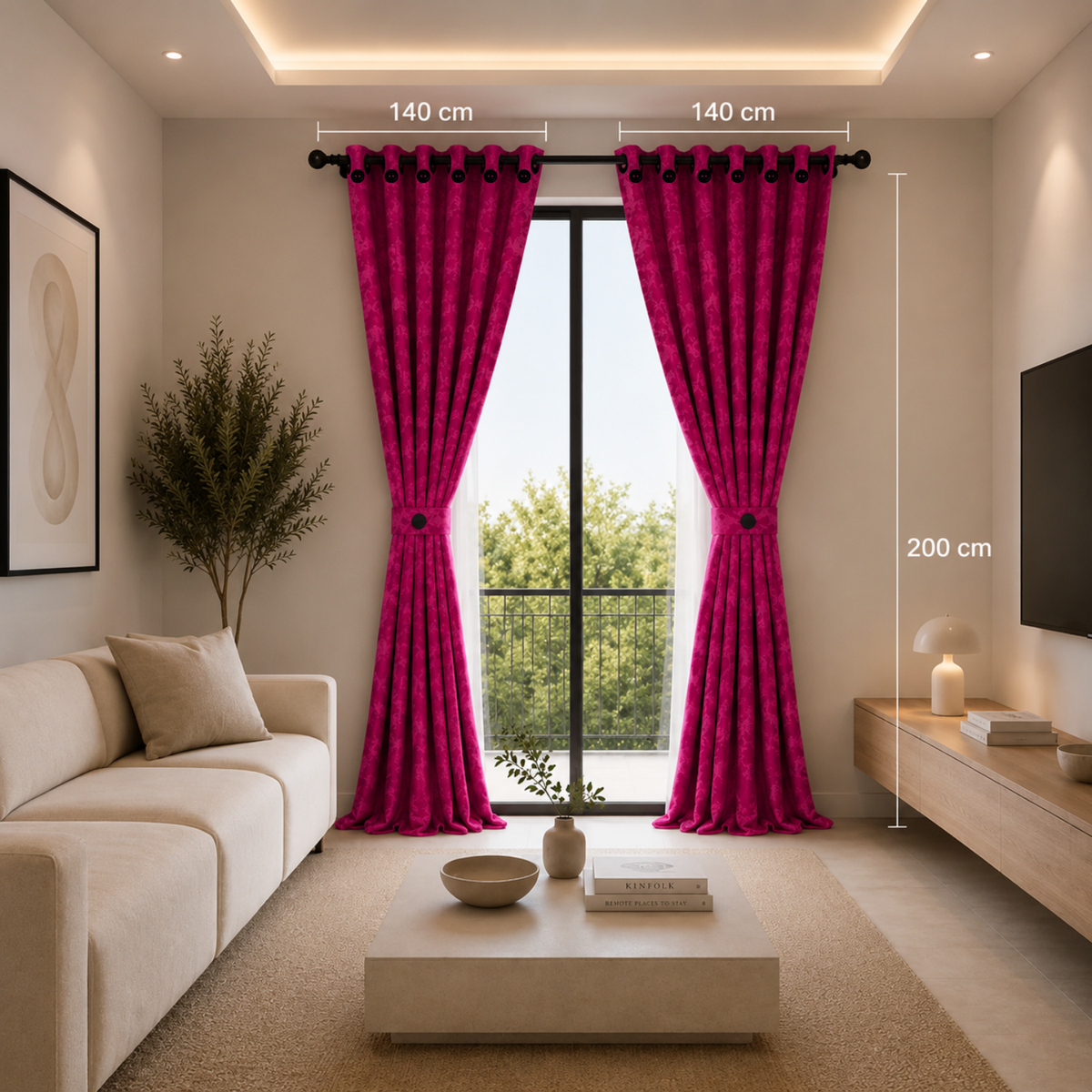 Cortina x2 Celeste Jacquard