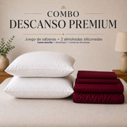 Combo Protector Colchon + 2 Almohadas Siliconadas Queen