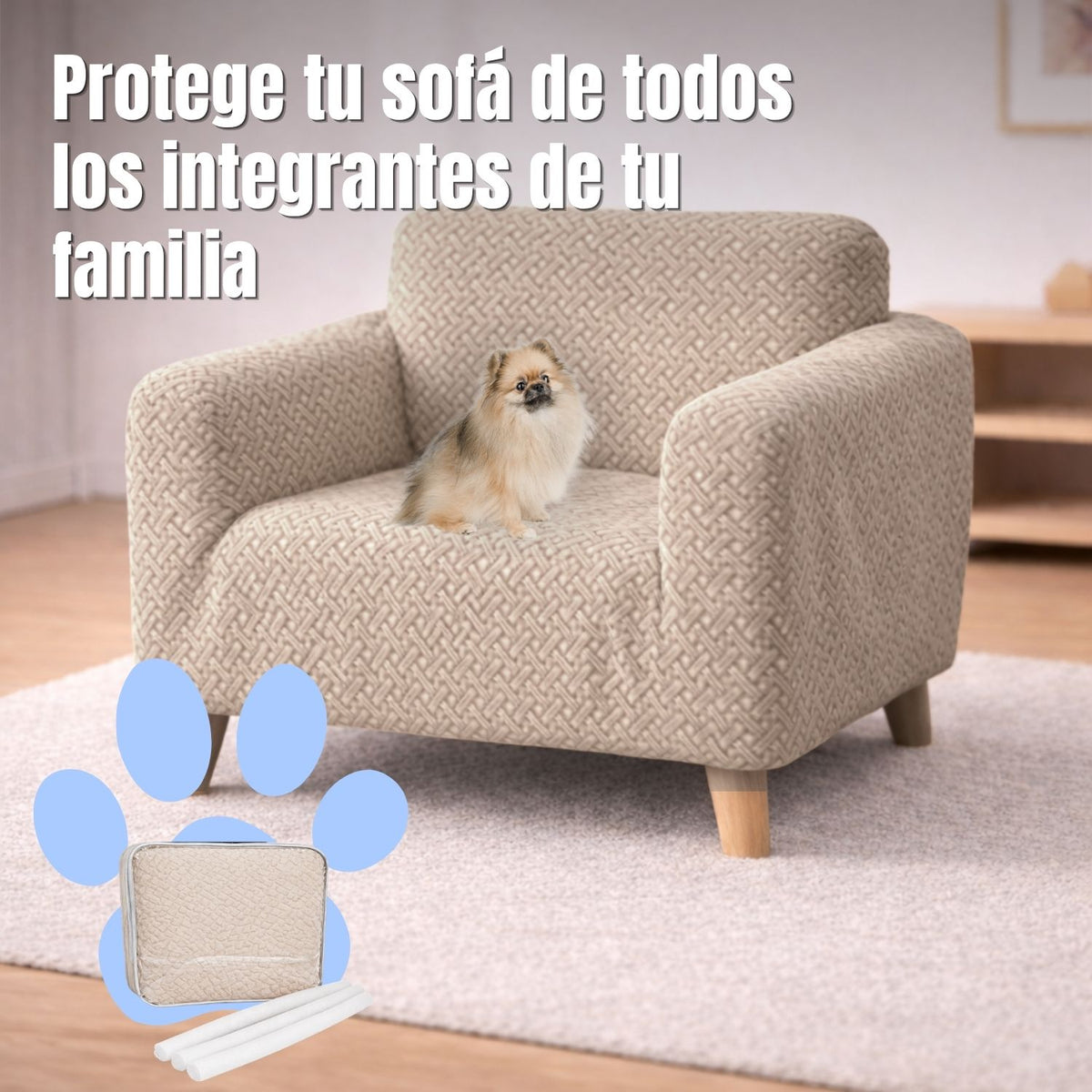 Protector De Sofa 1 Puesto Elastico