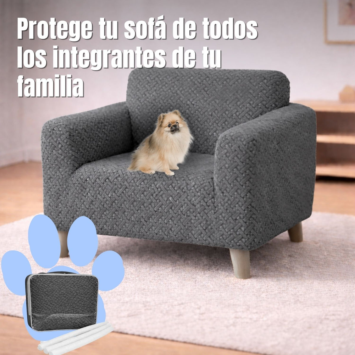 Protector De Sofa 1 Puesto Elastico