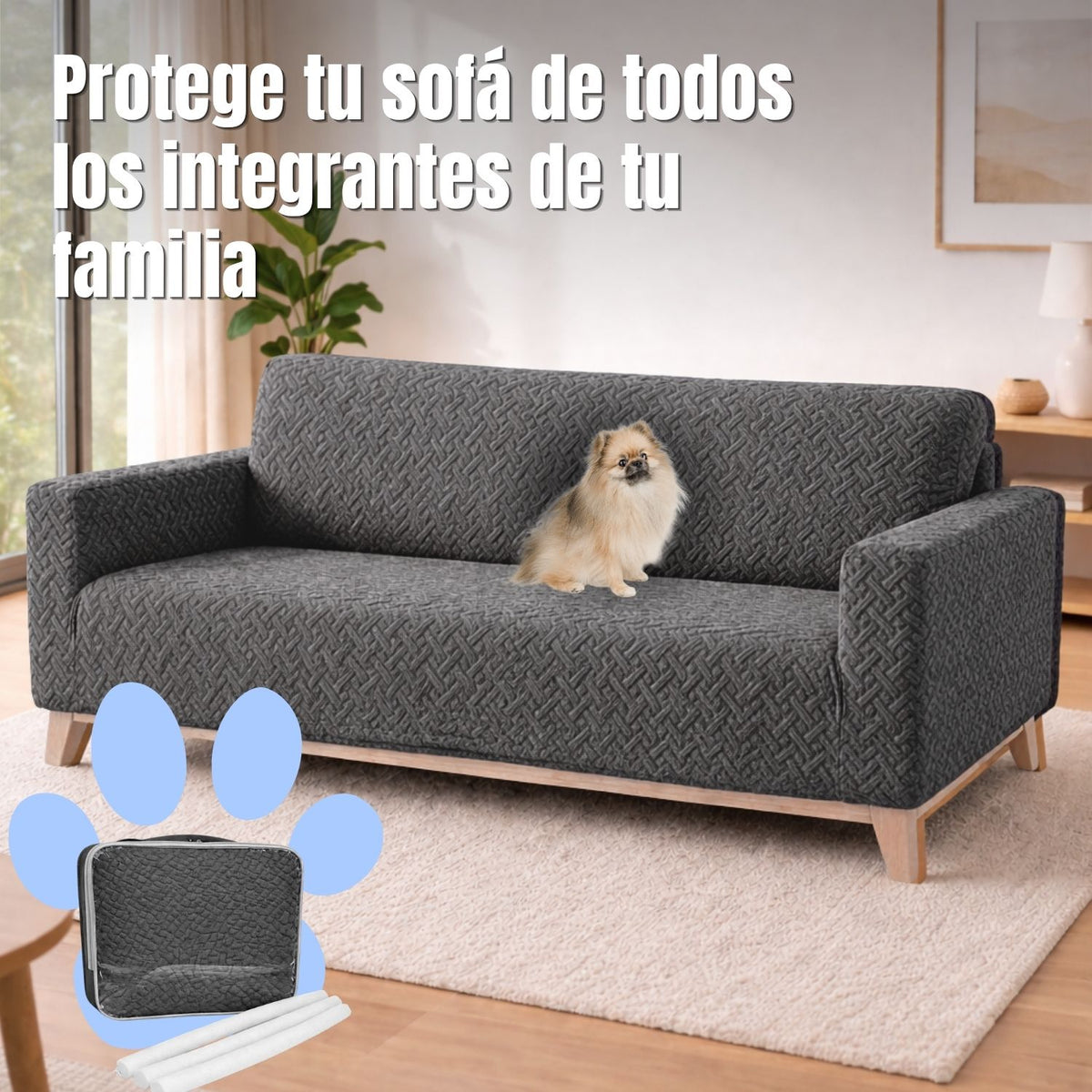 Protector De Sofa 3 Puestos Elastico