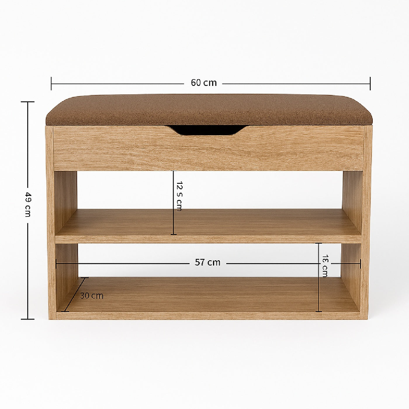 Mueble Organizador Zapatero-Baúl  43x60x30 Madera/Mocca