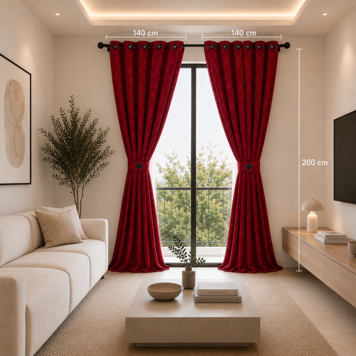 Cortina x2 Celeste Jacquard