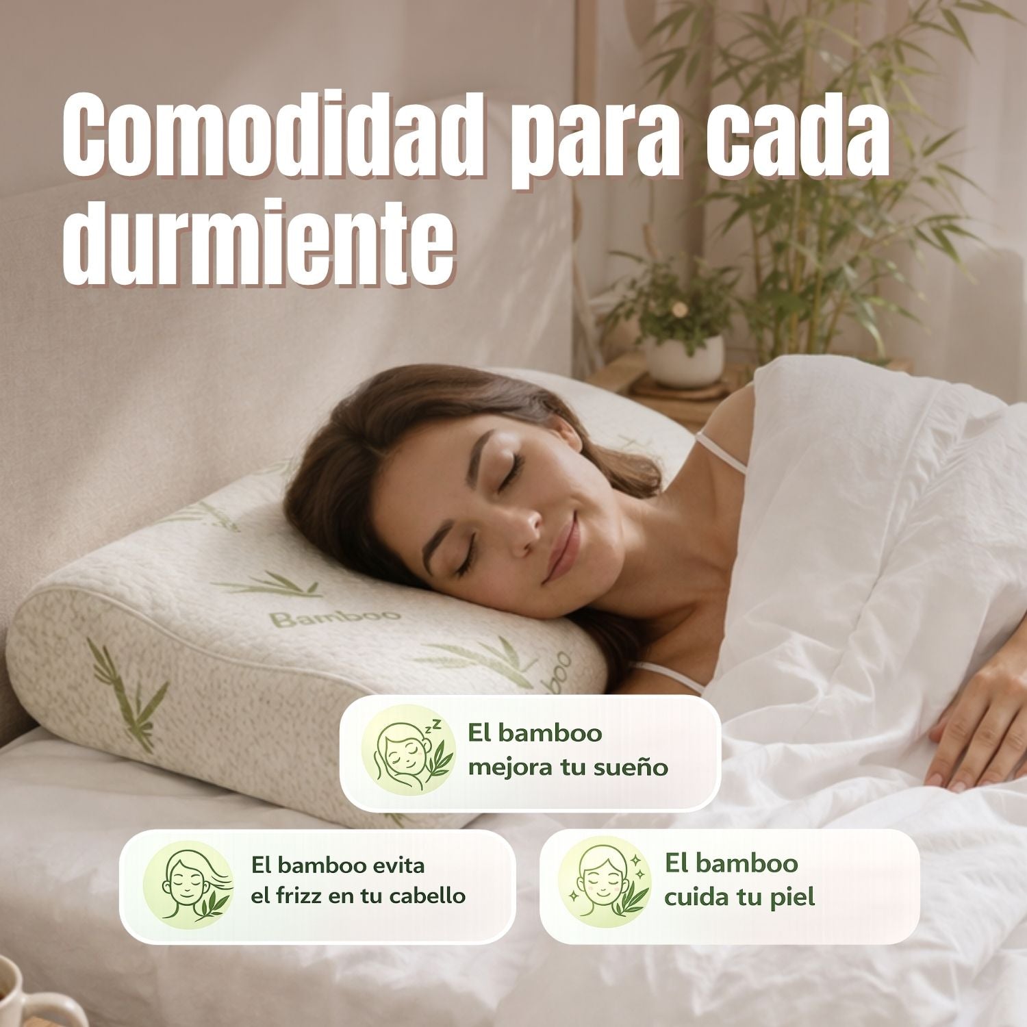 Almohada viscoelástica bamboo cervical