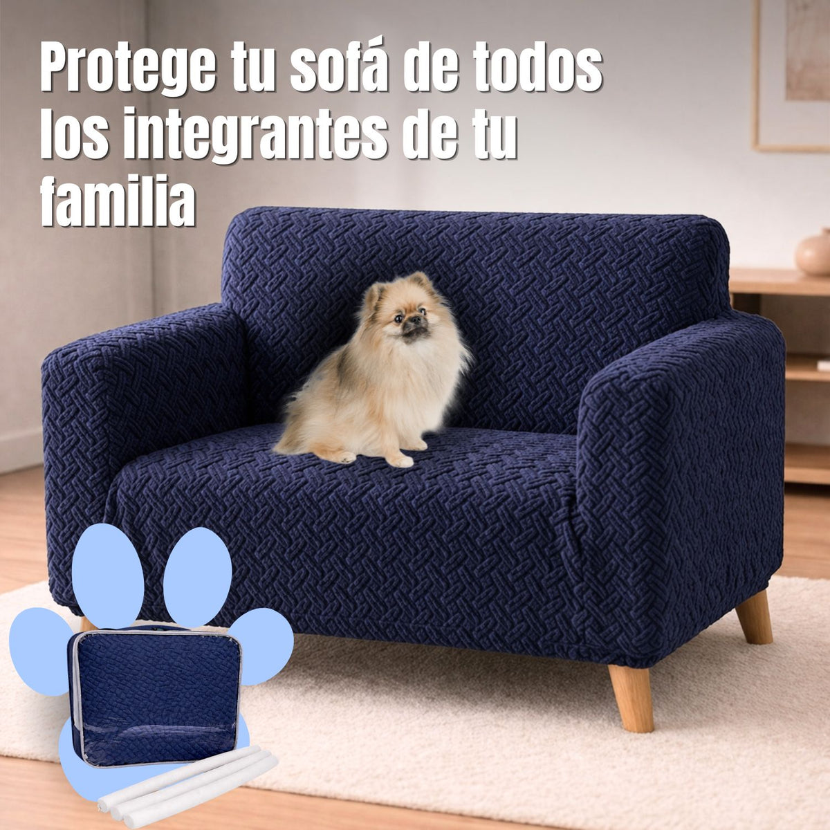Protector De sofa 2 Puestos Elastico