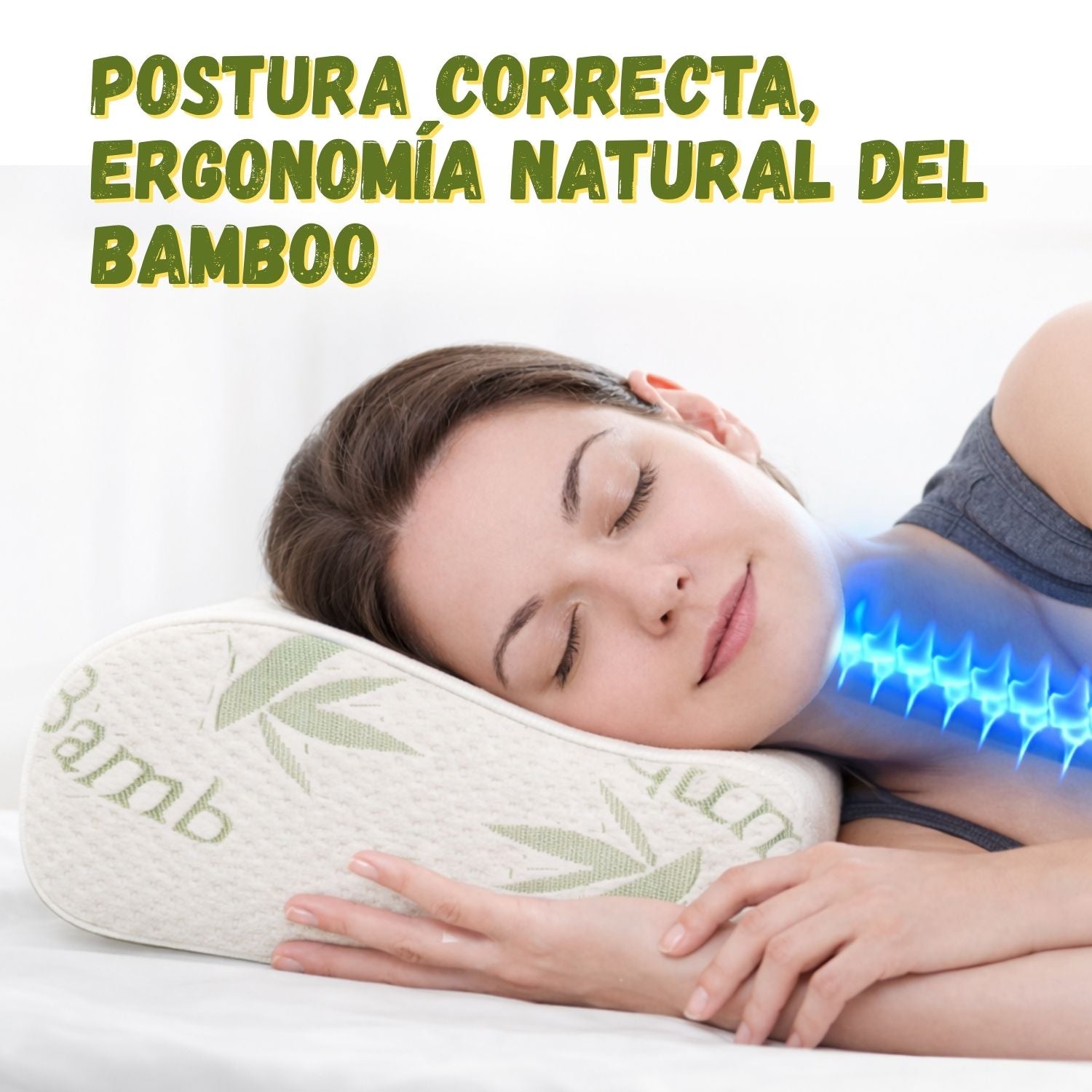 Almohada viscoelástica bamboo cervical