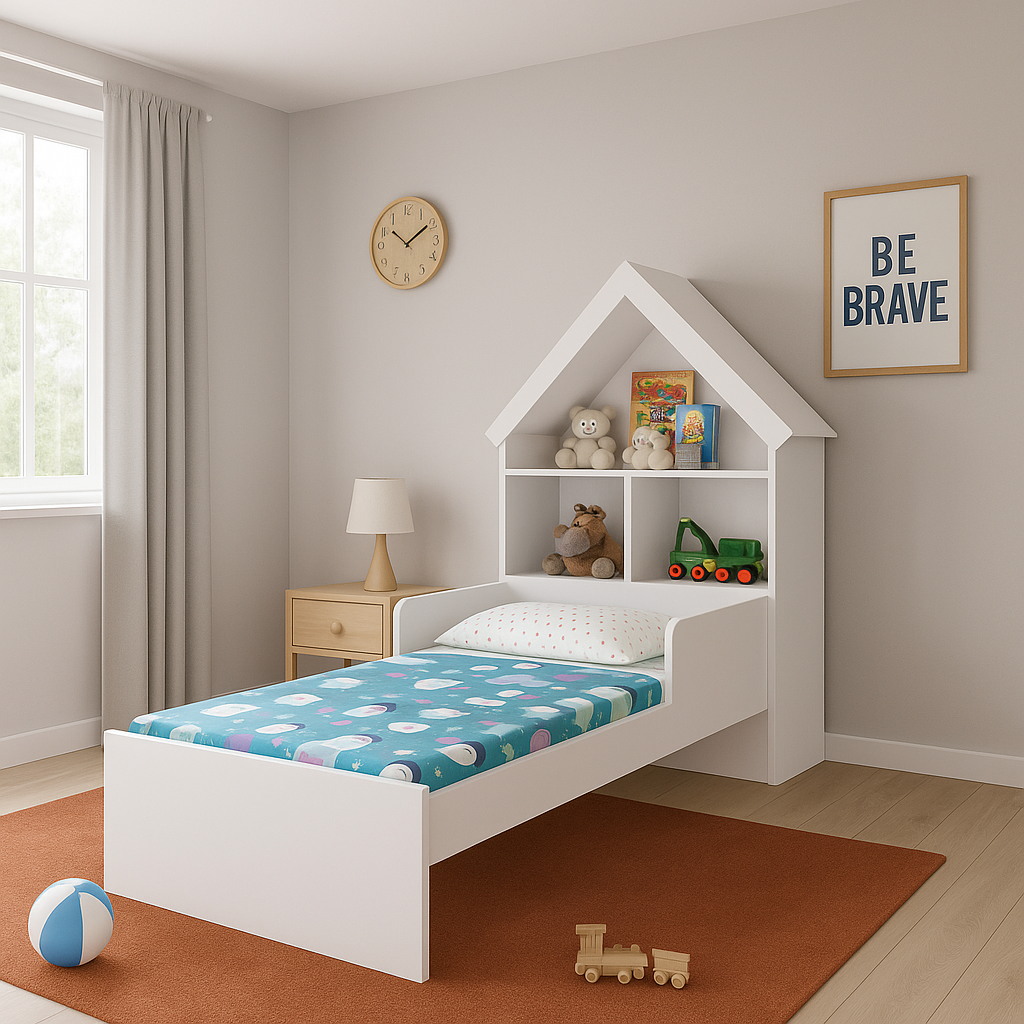 Cama infantil ariel blanco rosado flex