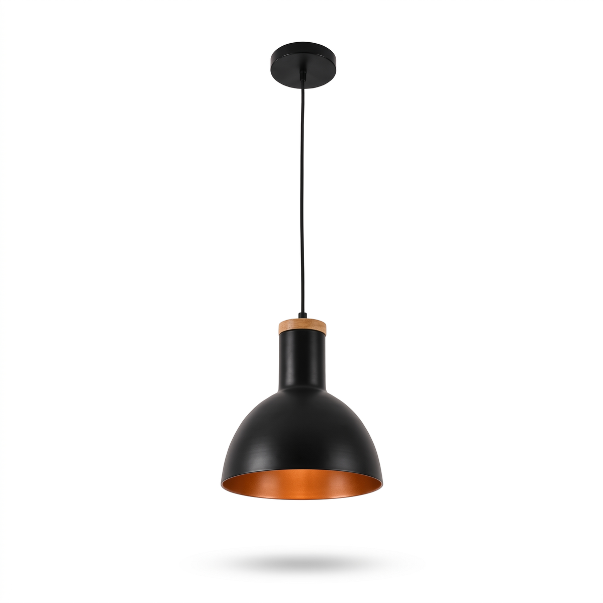 Luminaria Decorativa Colgante Ariel Negro Madera