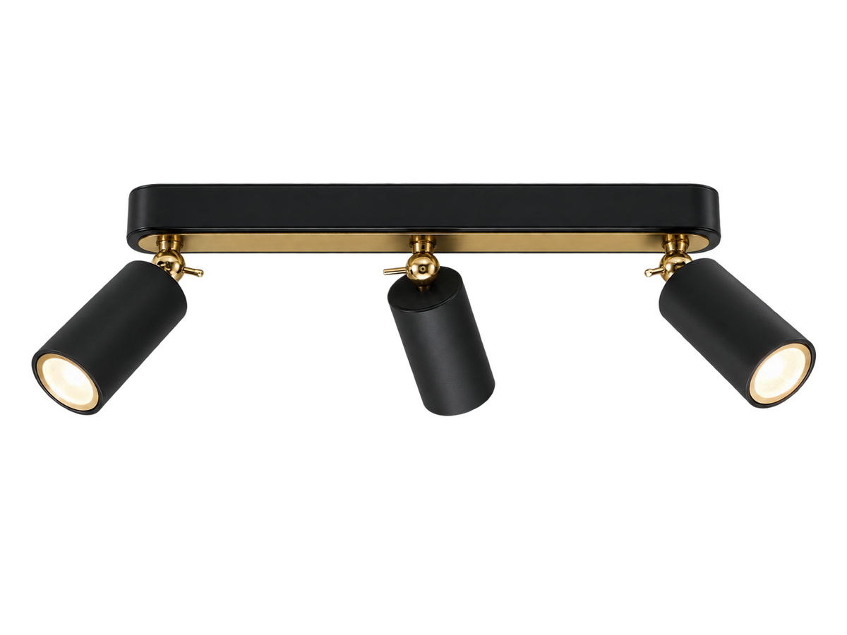 Lámpara De Techo Astro Trio Negro Dorado