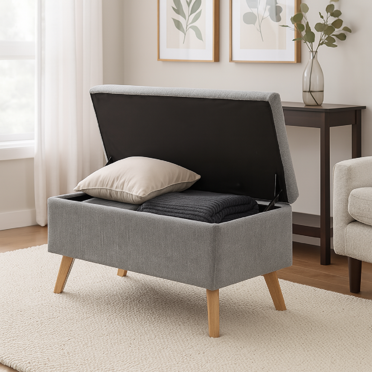 Puff Baul Gris Falcon 46x82x42cm