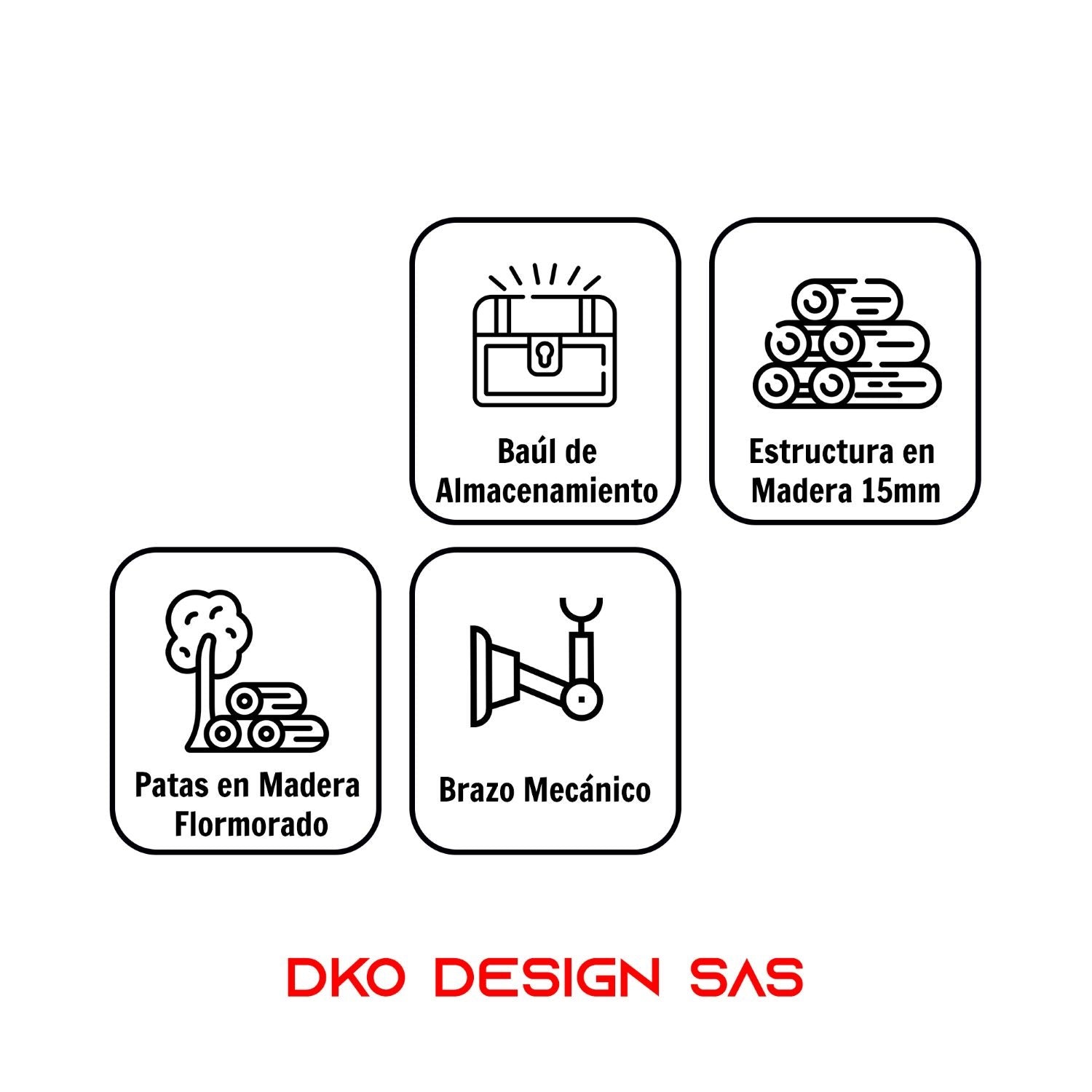 Puff tipo Banqueta Baúl Media Luna  (42x100x40) gris