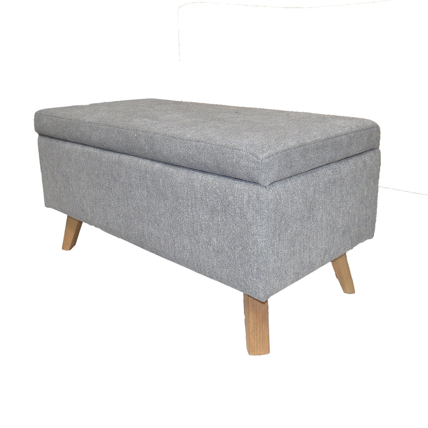 Puff tipo Banqueta Baúl Gris Falcon (40x82x42)