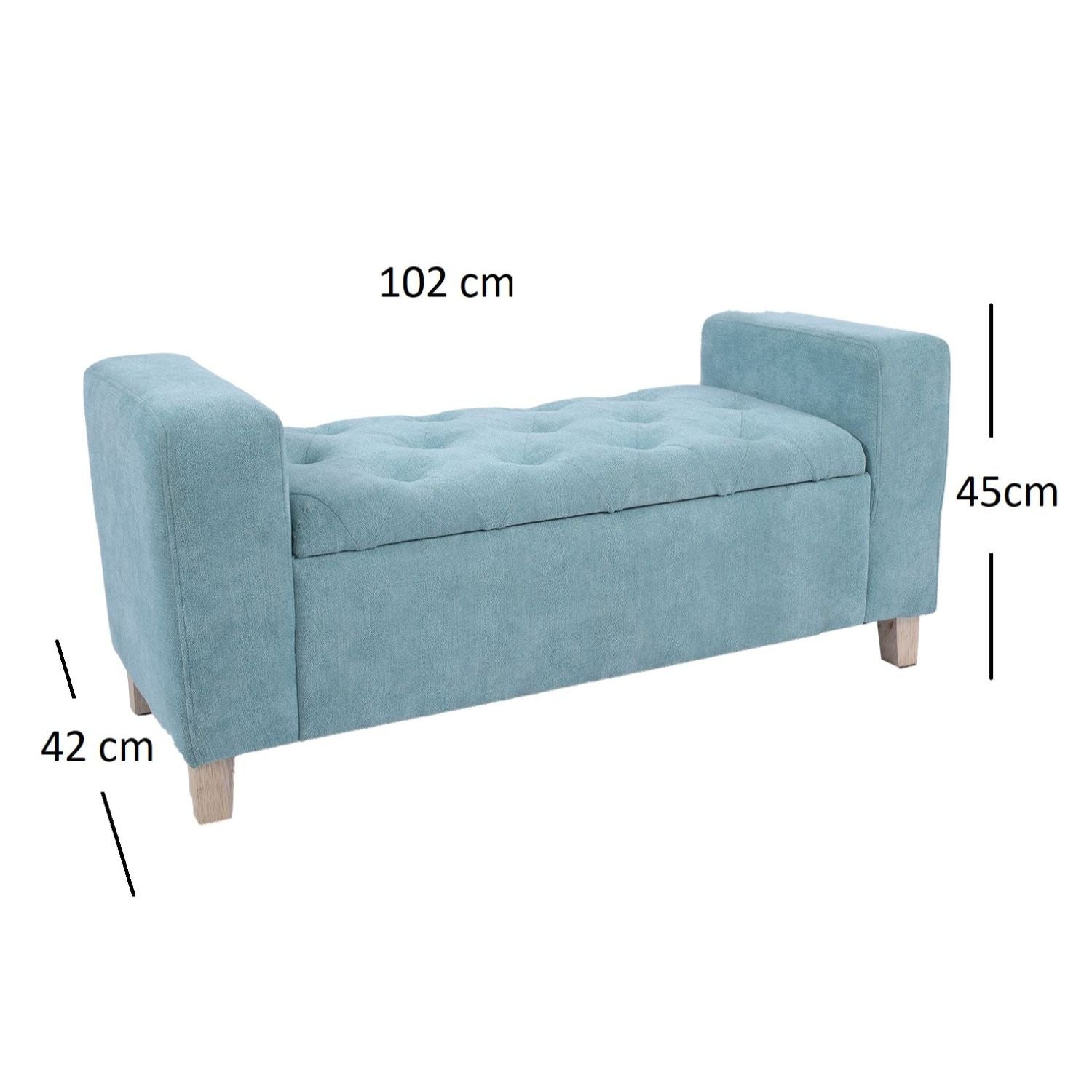 Puff tipo Banqueta Baúl Verde Menta (45x102x42)