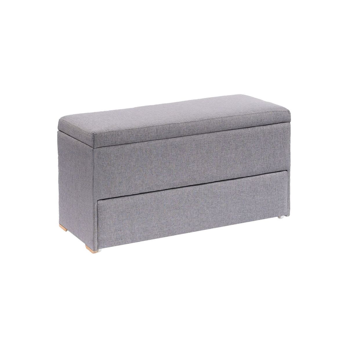 Puff Baul Organizador Zapatero 46x100x40cm Gris